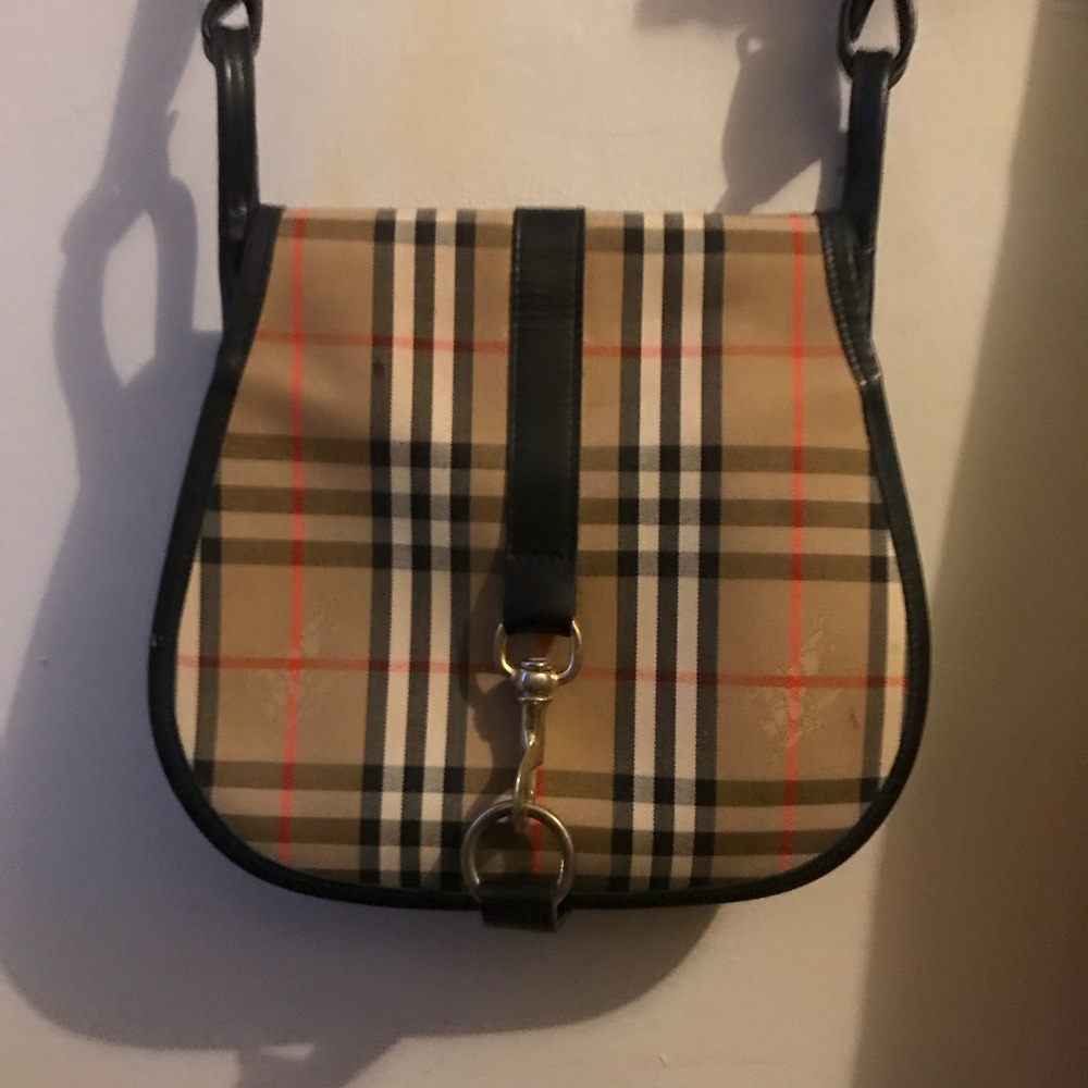 Burberry Tartan Plaid Leather Lined Crossbody Bag